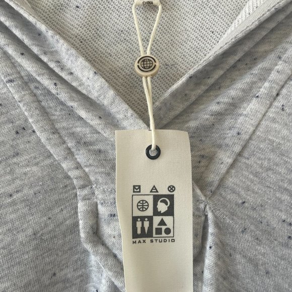 Max Studio (Weekend) Heather Gray Sleeveless Hoodie Dress, L,‎ NWT - Picture 3 of 5